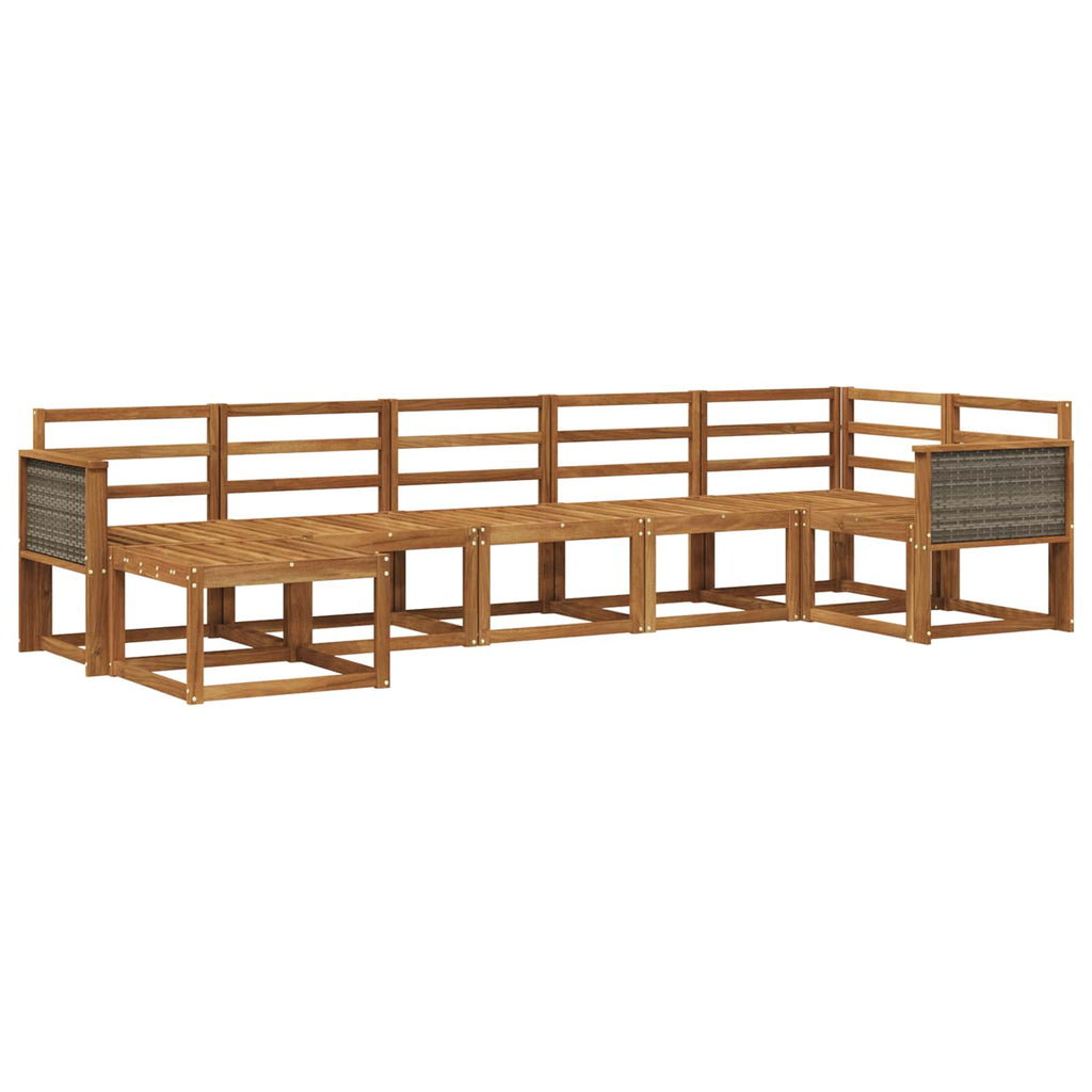 Outdoor-Sofagarnitur 7 pcs Natur Massivholz Akazie