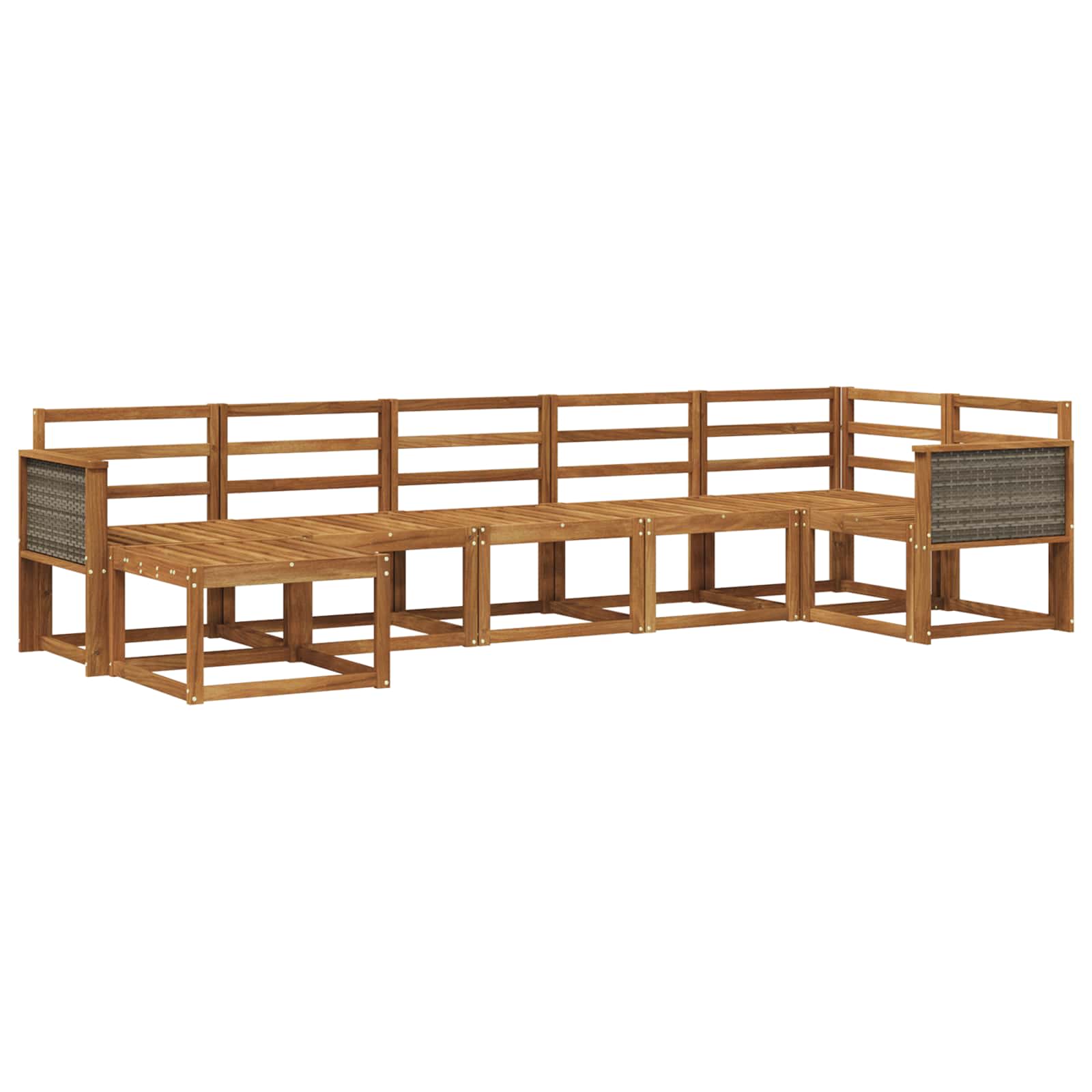 Outdoor-Sofagarnitur 7 pcs Natur Massivholz Akazie