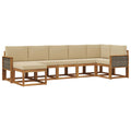 Outdoor-Sofagarnitur mit Kissen 7 pcs Natur und Beige Polyester