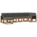 Outdoor-Sofagarnitur 7 pcs Natur und Anthrazit Polyester