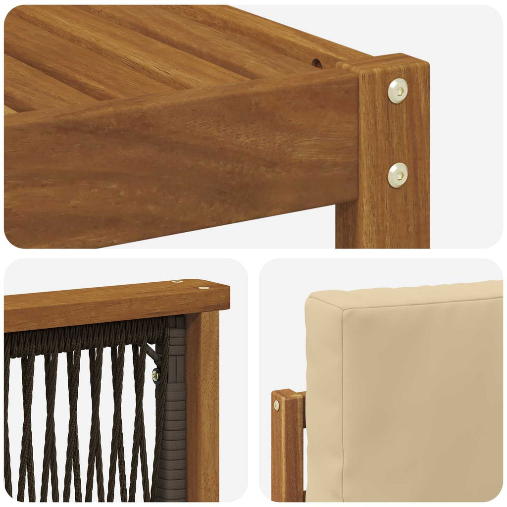 Outdoor-Sofagarnitur mit Kissen 7 pcs Natur und Beige Polyester