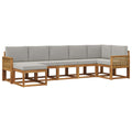 Outdoor-Sofagarnitur 7 pcs Natürlich und Hellgrau Polyester