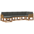 Outdoor-Sofagarnitur 7 pcs Natur und Anthrazit Polyester