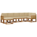 Outdoor-Sofagarnitur mit Kissen 7 pcs Natur und Beige Polyester