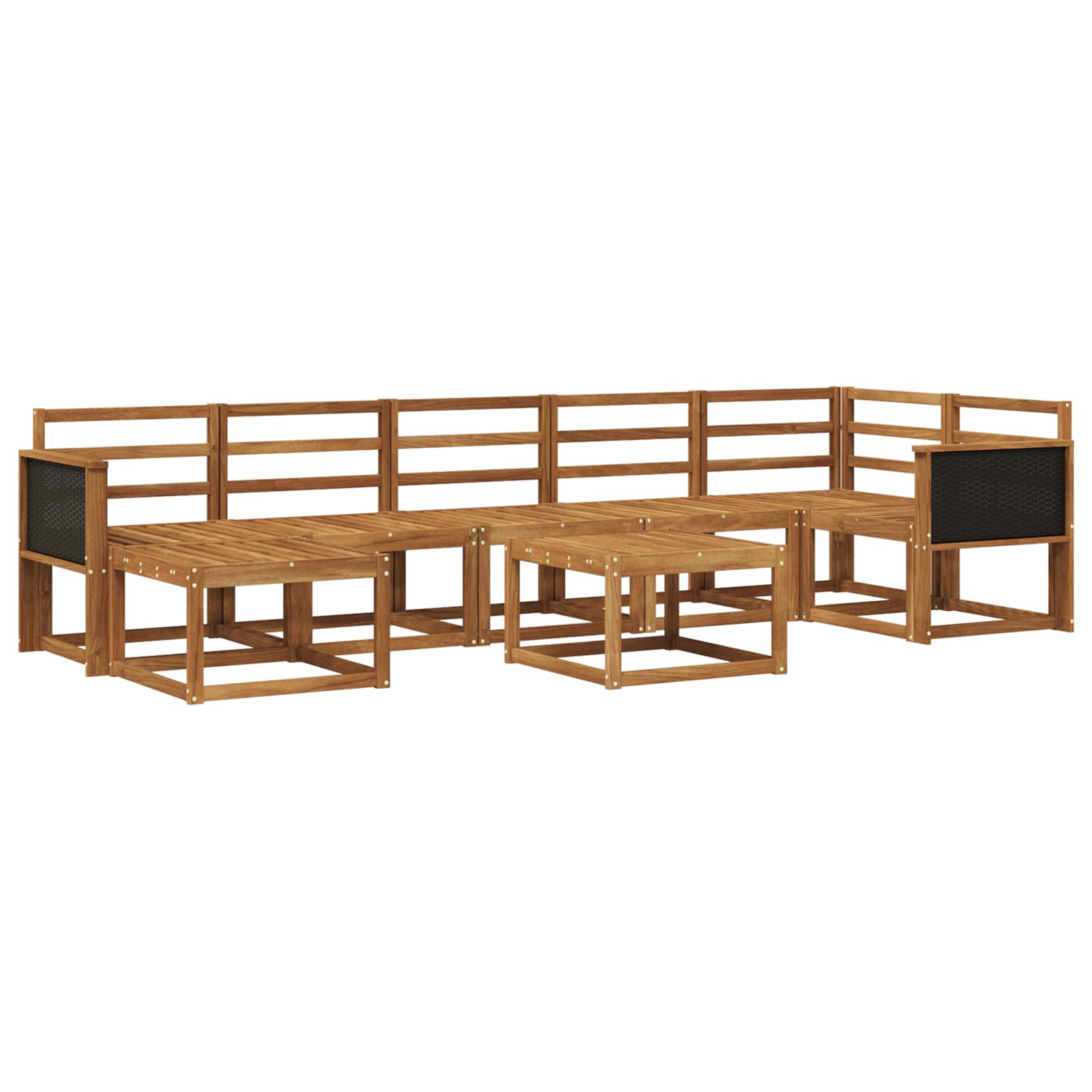 Outdoor-Sofagarnitur 8 pcs Natur Massivholz Akazie