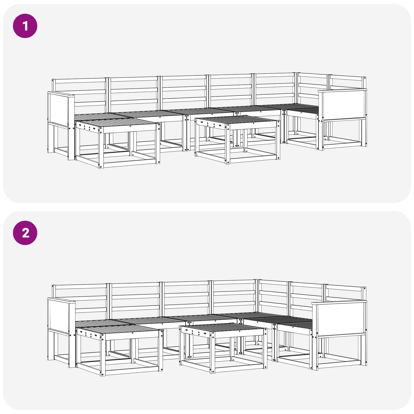 Outdoor-Sofagarnitur 8 pcs Natur Massivholz Akazie