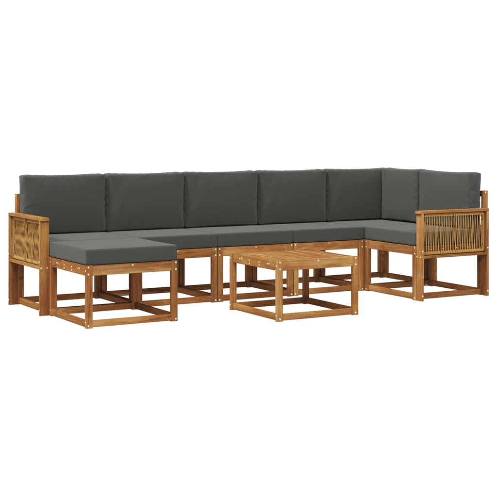 Outdoor-Sofagarnitur 8 pcs Natur und Anthrazit Polyester