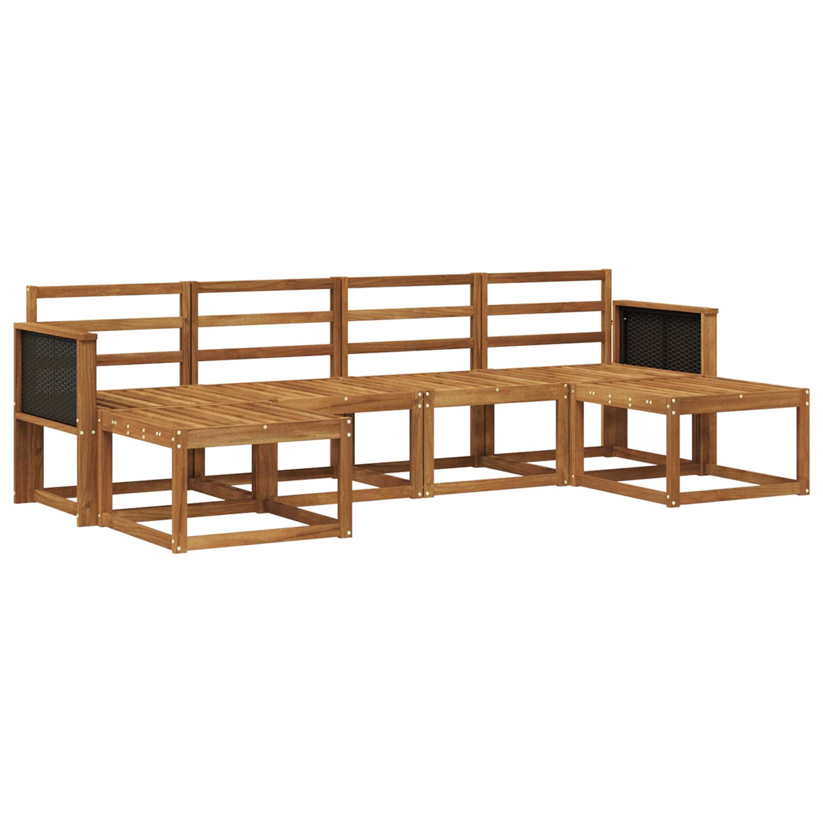 Outdoor-Sofagarnitur 6 pcs Natur Massivholz Akazie