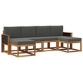 Outdoor-Sofagarnitur 6 pcs Natur und Anthrazit Polyester