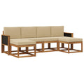 Outdoor-Sofagarnitur mit Kissen 6 pcs Natur und Beige Polyester