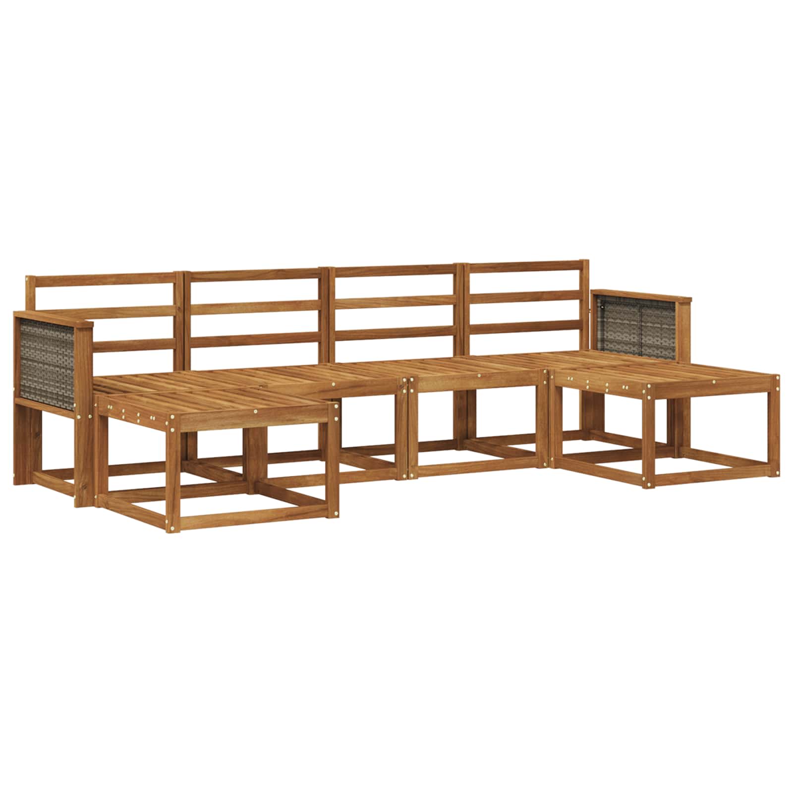 Outdoor-Sofagarnitur 6 pcs Natur Massivholz Akazie