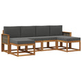 Outdoor-Sofagarnitur 6 pcs Natur und Anthrazit Polyester
