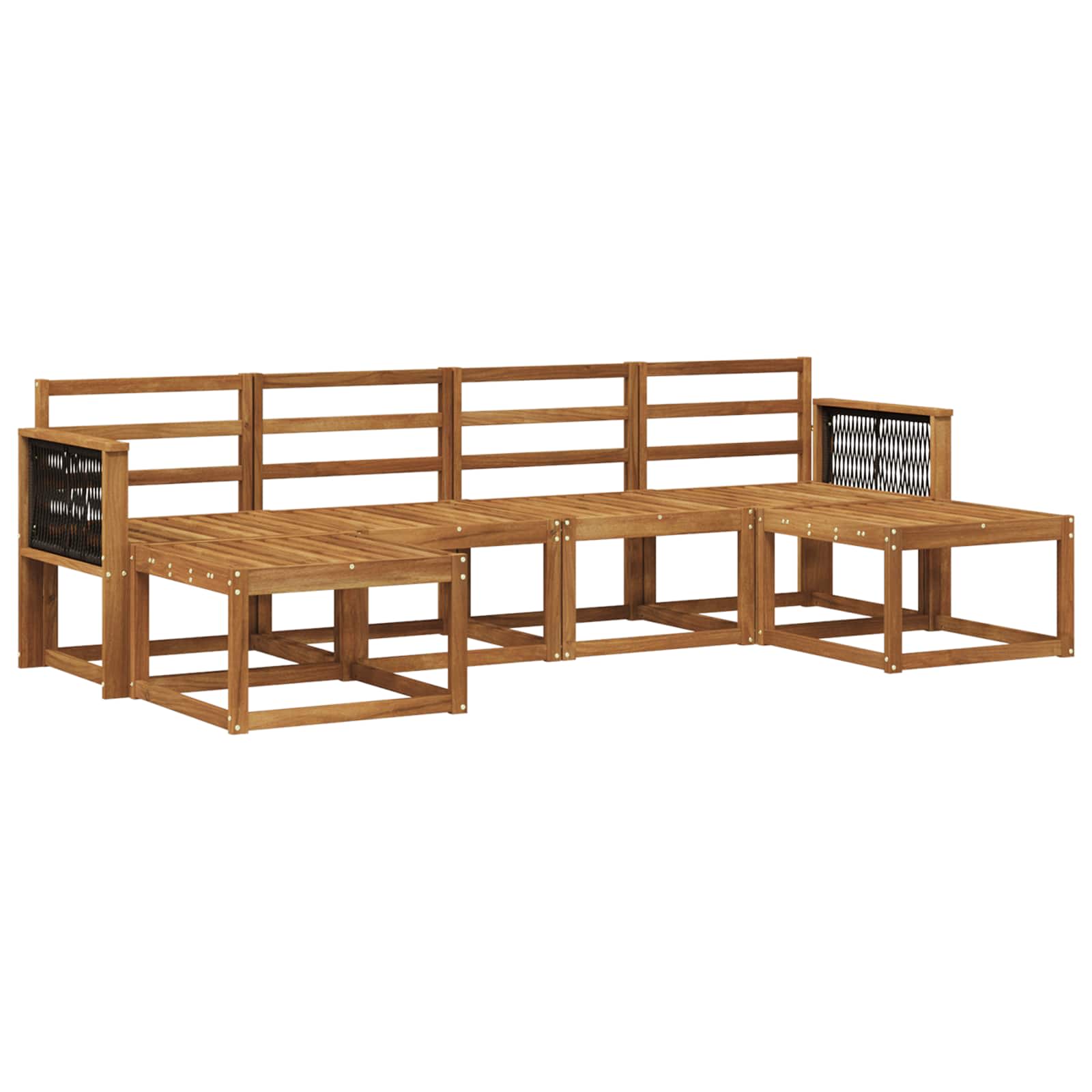 Outdoor-Sofagarnitur 6 pcs Natur Massivholz Akazie