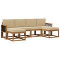 Outdoor-Sofagarnitur mit Kissen 6 pcs Natur und Beige Polyester