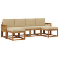 Outdoor-Sofagarnitur mit Kissen 6 pcs Natur und Beige Polyester