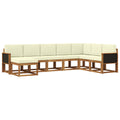 Outdoor-Sofagarnitur 8 pcs Natur und Creme Massivholz Akazie