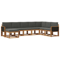 Outdoor-Sofagarnitur mit Kissen 8 pcs Natur und Anthrazit