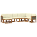 Outdoor-Sofagarnitur 8 pcs Natur und Creme Massivholz Akazie