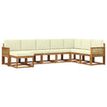 Outdoor-Sofagarnitur 8 pcs Natur und Creme Massivholz Akazie