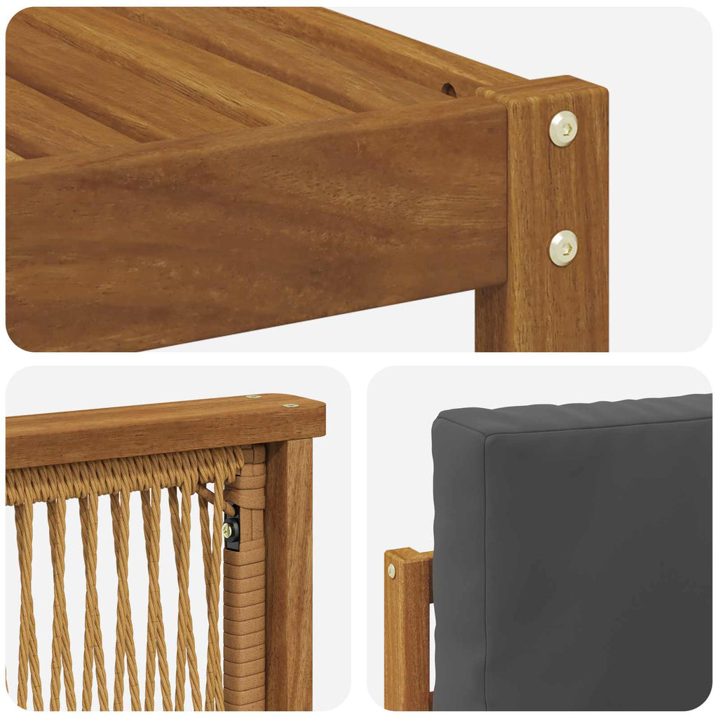 Outdoor-Sofagarnitur mit Kissen 8 pcs Natur und Anthrazit