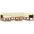 Outdoor-Sofagarnitur 9 pcs Natur und Creme Massivholz Akazie