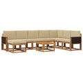 Outdoor-Sofagarnitur 9 pcs Natur und Beige Massivholz Akazie