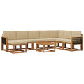 Outdoor-Sofagarnitur 9 pcs Natur und Beige Massivholz Akazie
