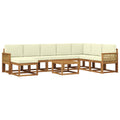 Outdoor-Sofagarnitur 9 pcs Natur und Creme Massivholz Akazie