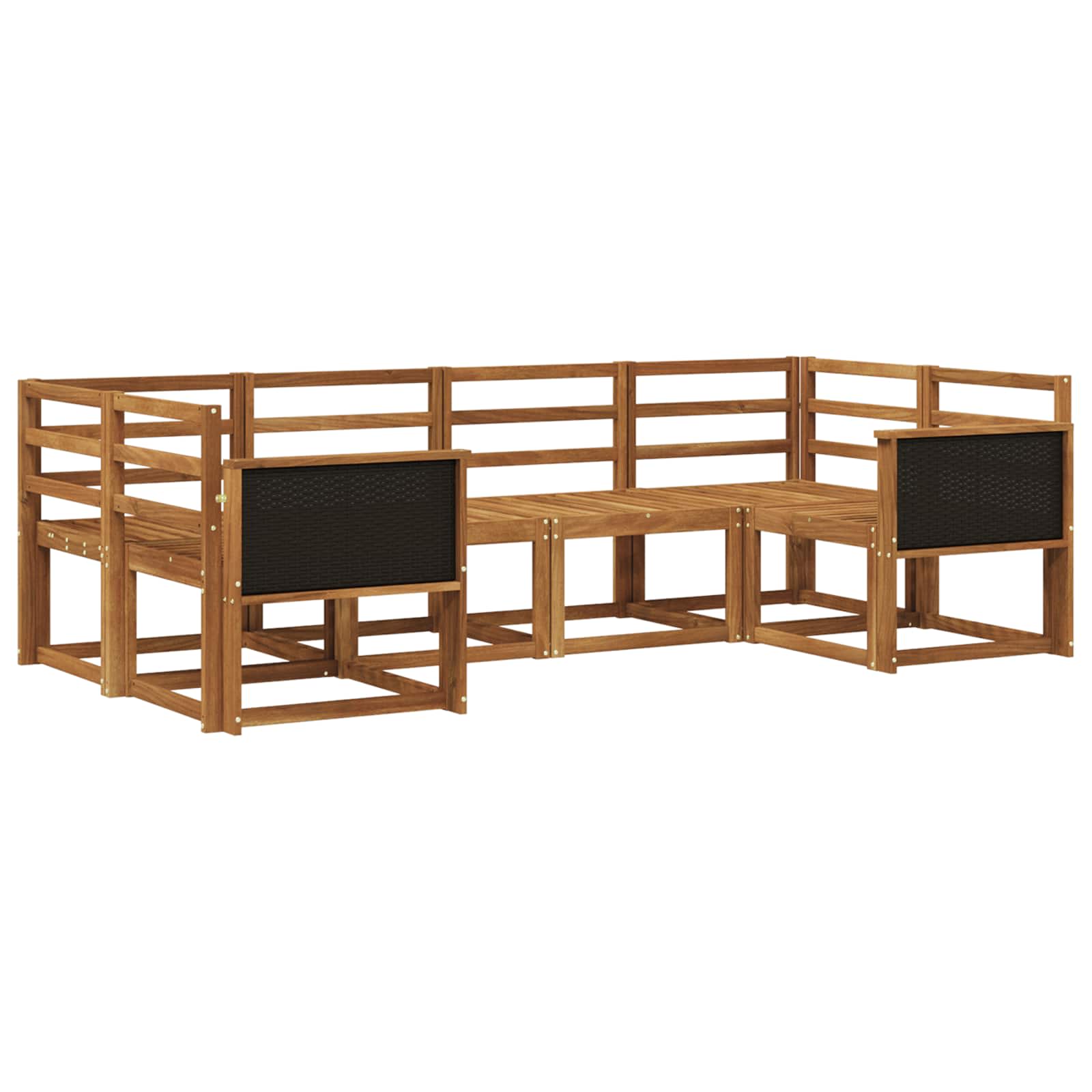 Outdoor-Sofagarnitur 6 pcs Natur Massivholz Akazie
