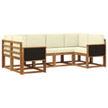 Outdoor-Sofagarnitur 6 pcs Natur und Creme Massivholz Akazie