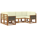Outdoor-Sofagarnitur 6 pcs Natur und Creme Massivholz Akazie