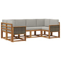 Outdoor-Sofagarnitur mit Kissen 6 pcs Natürlich und Hellgrau