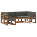 Outdoor-Sofagarnitur mit Kissen 6 pcs Natur und Anthrazit