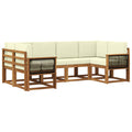 Outdoor-Sofagarnitur 6 pcs Natur und Creme Massivholz Akazie