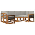Outdoor-Sofagarnitur mit Kissen 6 pcs Natürlich und Hellgrau