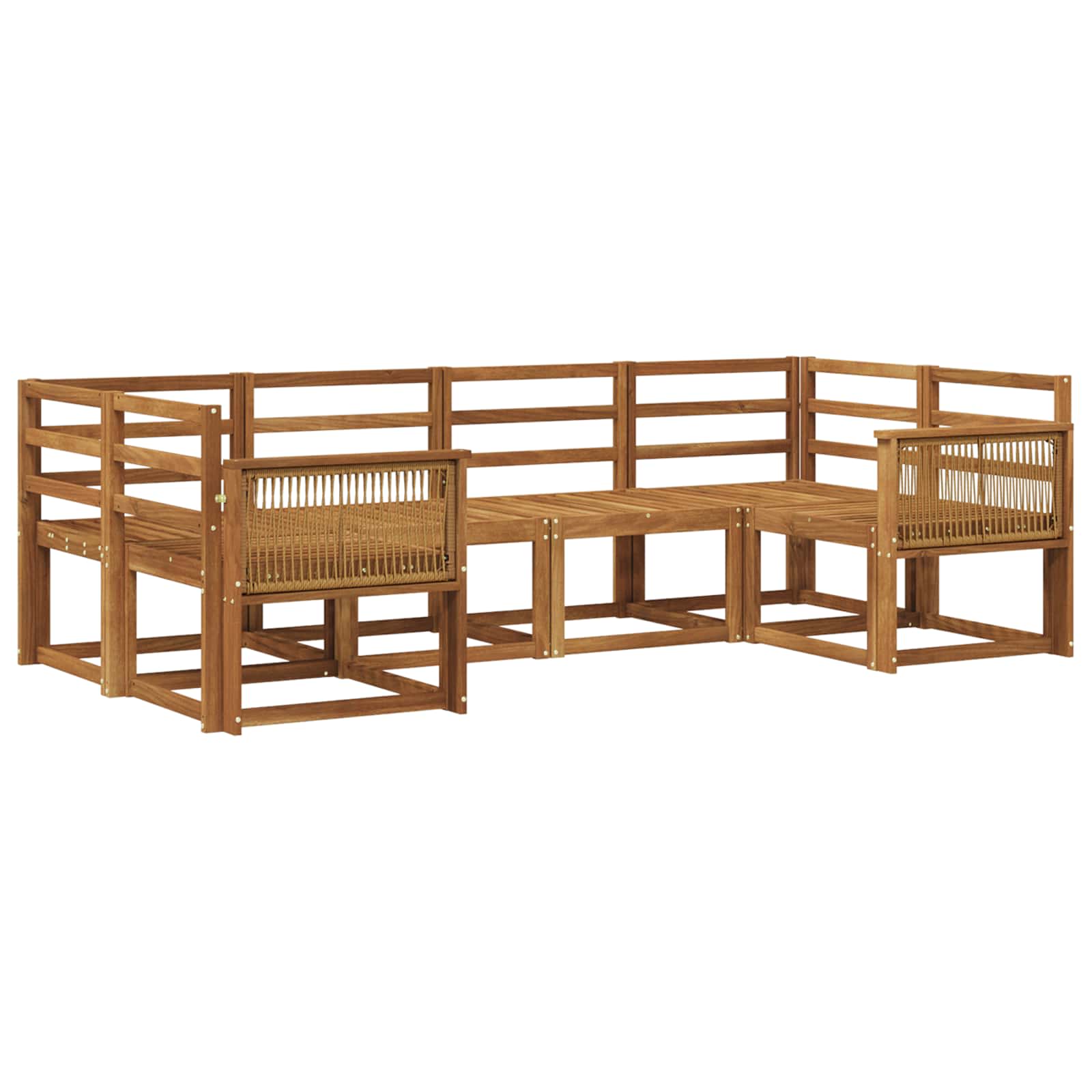 Outdoor-Sofagarnitur 6 pcs Natur Massivholz Akazie