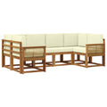 Outdoor-Sofagarnitur 6 pcs Natur und Creme Massivholz Akazie