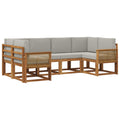 Outdoor-Sofagarnitur mit Kissen 6 pcs Natürlich und Hellgrau