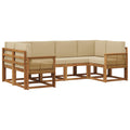 Outdoor-Sofagarnitur 6 pcs Natur und Beige Massivholz Akazie