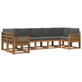 Outdoor-Sofagarnitur mit Kissen 7 pcs Natur und Anthrazit