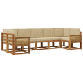 Outdoor-Sofagarnitur 7 pcs Natur und Beige Massivholz Akazie