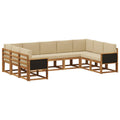 Outdoor-Sofagarnitur 9 pcs Natur und Beige Massivholz Akazie