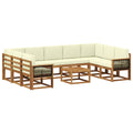 Outdoor-Sofagarnitur 10 pcs Natur und Creme Massivholz Akazie