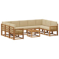 Outdoor-Sofagarnitur 10 pcs Natur und Beige Massivholz Akazie
