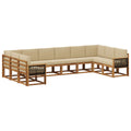 Outdoor-Sofagarnitur 10 pcs Natur und Beige Massivholz Akazie