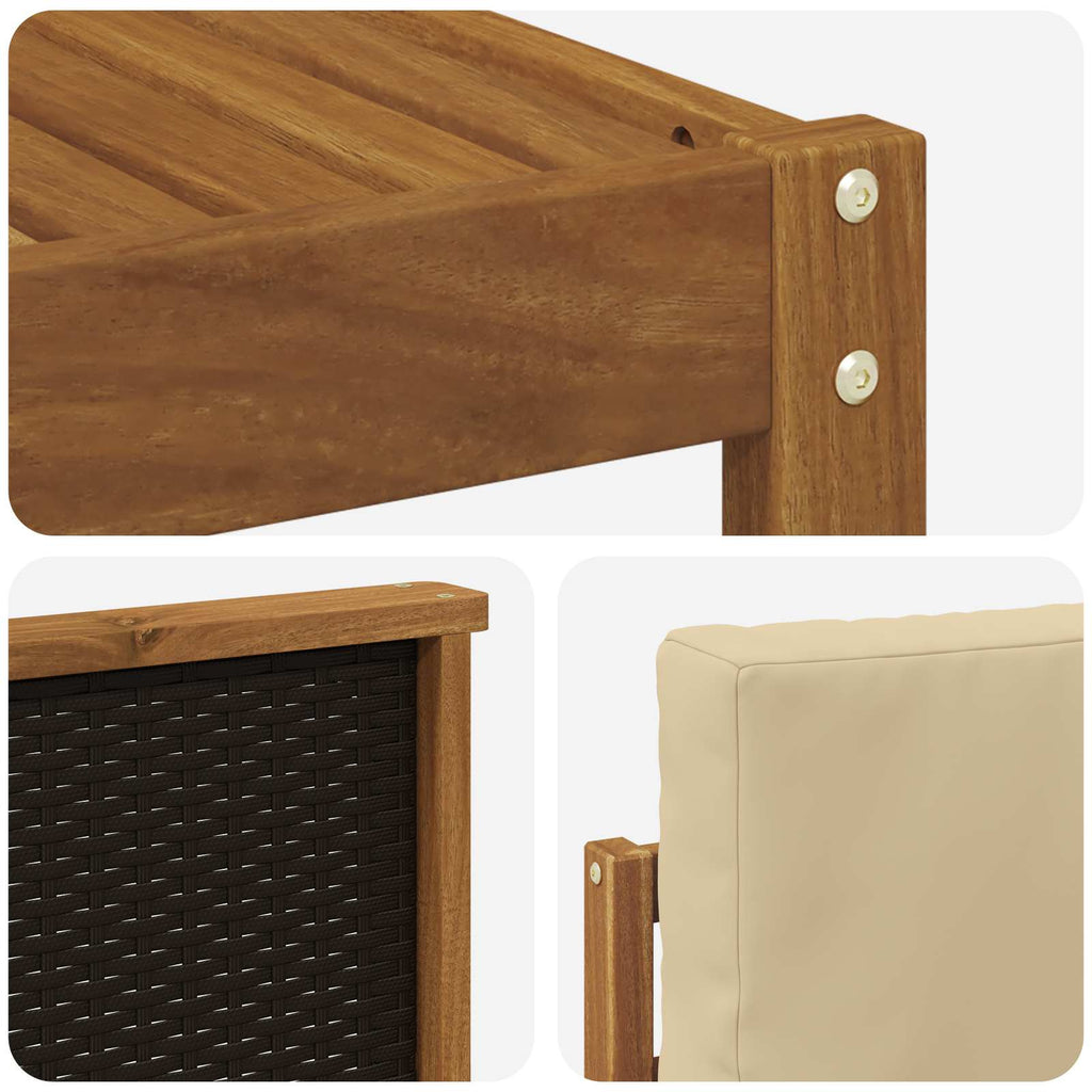 Outdoor-Sofagarnitur 11 pcs Natur und Beige Massivholz Akazie