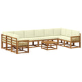 Outdoor-Sofagarnitur 11 pcs Natur und Creme Massivholz Akazie