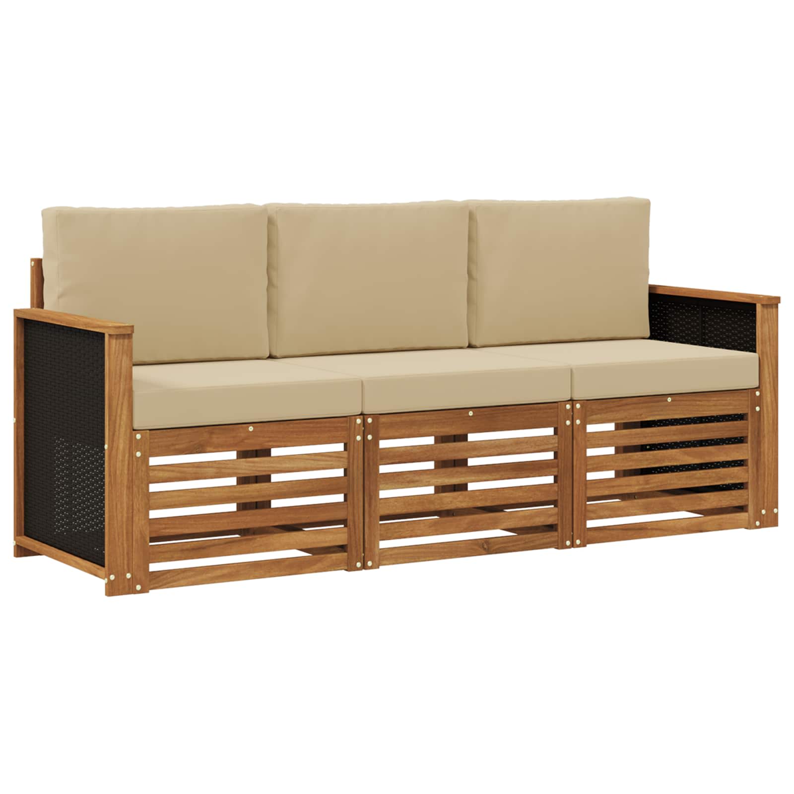Sofagarnituren mit Kissen 3 pcs Massivholz Akazie