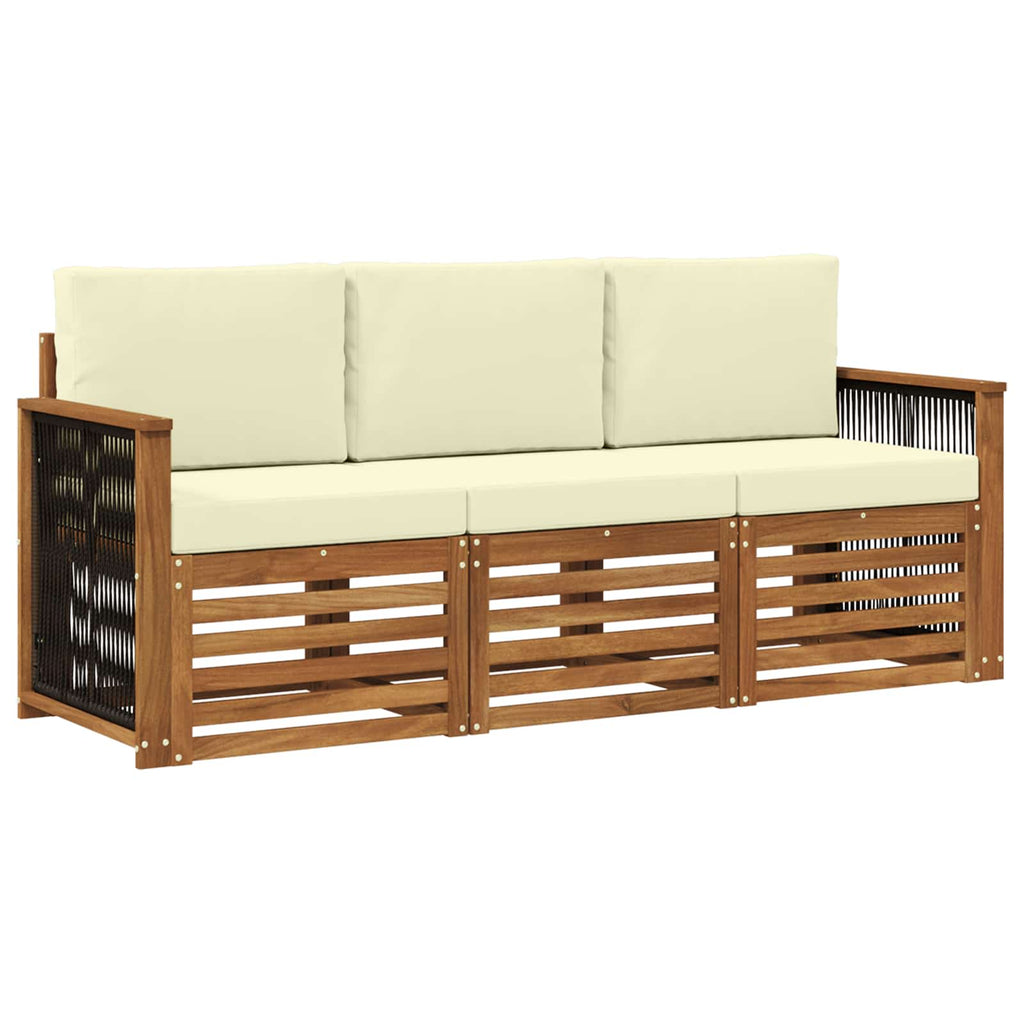 Sofagarnituren mit Kissen 3 pcs Massivholz Akazie