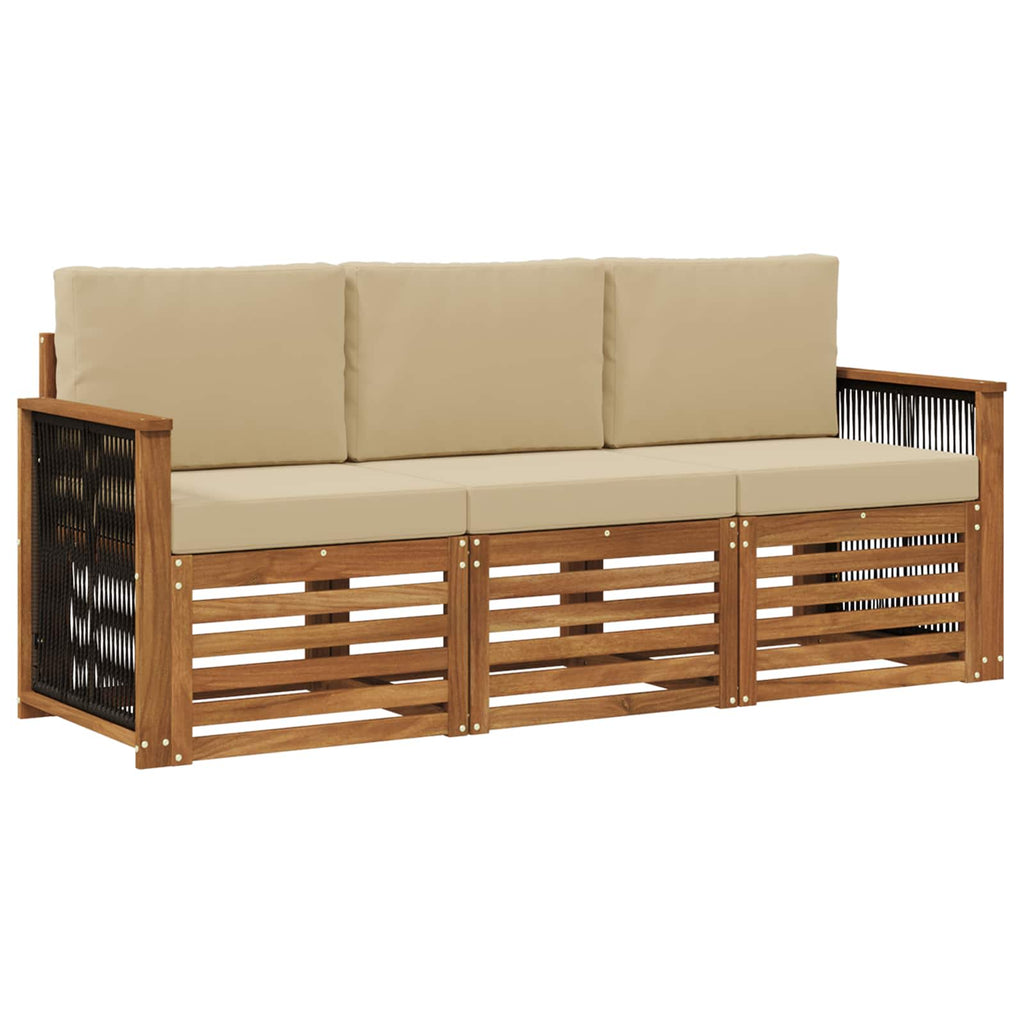 Sofagarnituren mit Kissen 3 pcs Massivholz Akazie